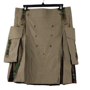 Scottish Highland Authentic Woven Tartan Kilt Tan Renaissance Festival 34